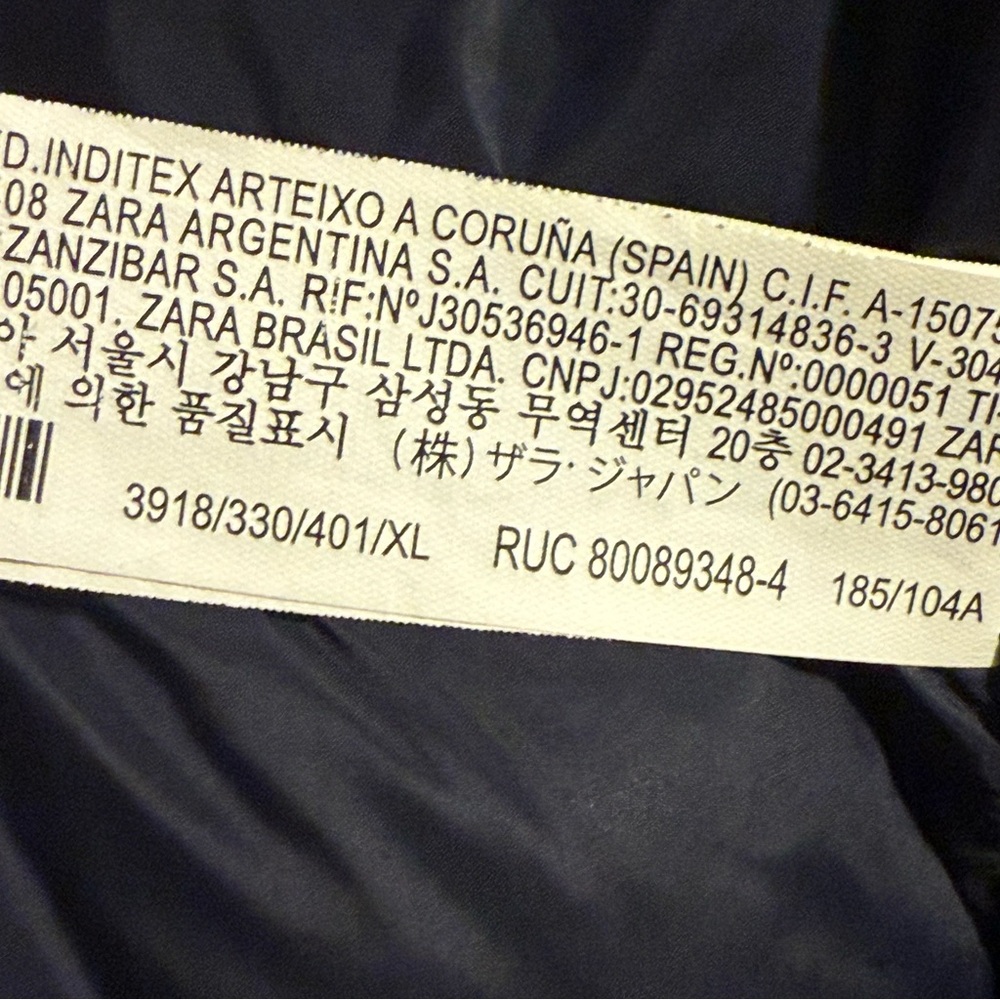 Zara men puffer hoodie jacket size XL - Picture 10 of 11